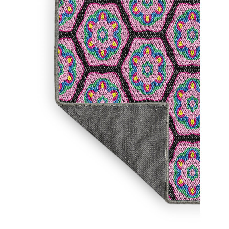 Tapis à motifs mehroon/gris zone, Rectangle 7 pi x 10 pi
