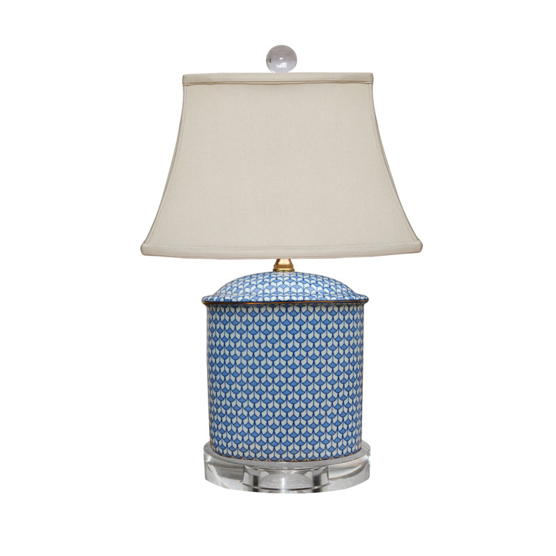 LAMPE PLAT OVALE PORCELAINE N / B