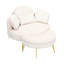 Fauteuil en velours côtelé avec repose-pieds-108743756