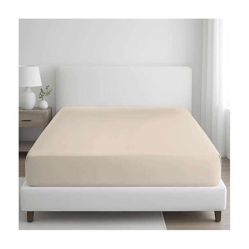 100% Egyptian Cotton Extra Deep Fitted Sheet 35cm – Hotel Collection, Soft Touch, Breathable & Long-Lasting Elastic