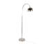 Lampe sur pied en métal en nickel poli et cristal K9 transparent avec accents en métal blanc