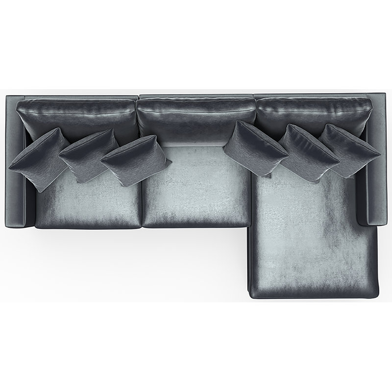 Chuf surdimensionné rond trois pièces Rondale, Mélange de polyester gris
