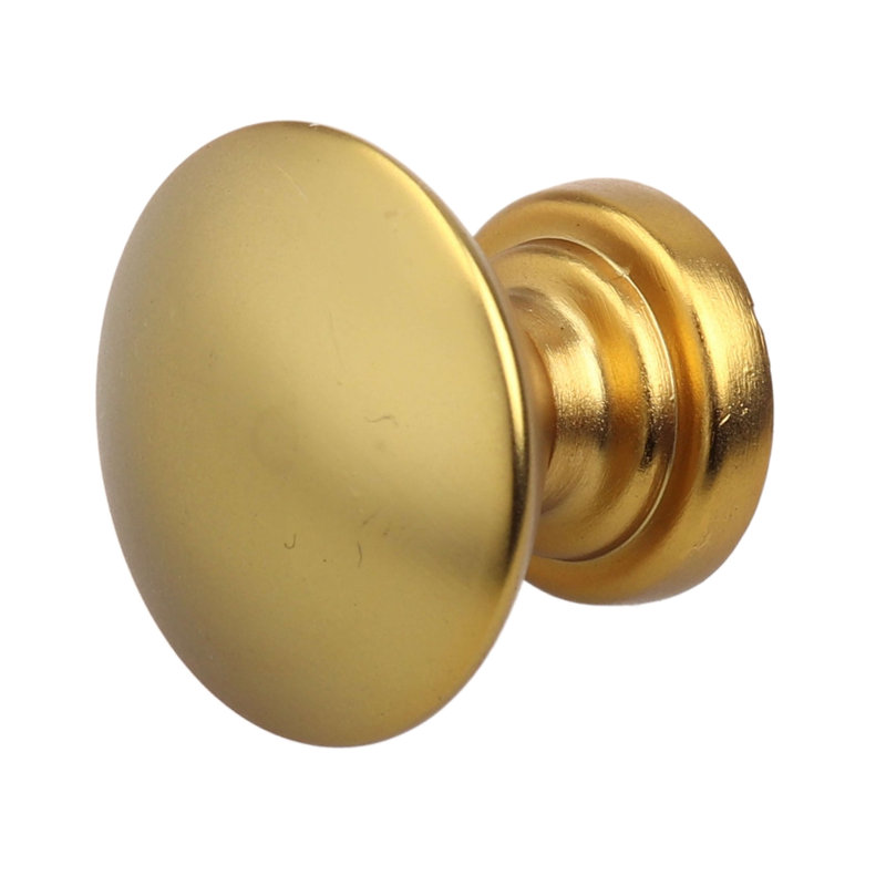 1" Diameter Mushroom Knob, Brass Gold