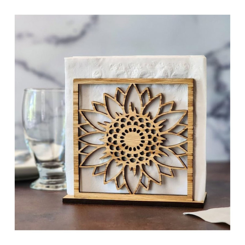 Décoration de table rustique en bois tournesol