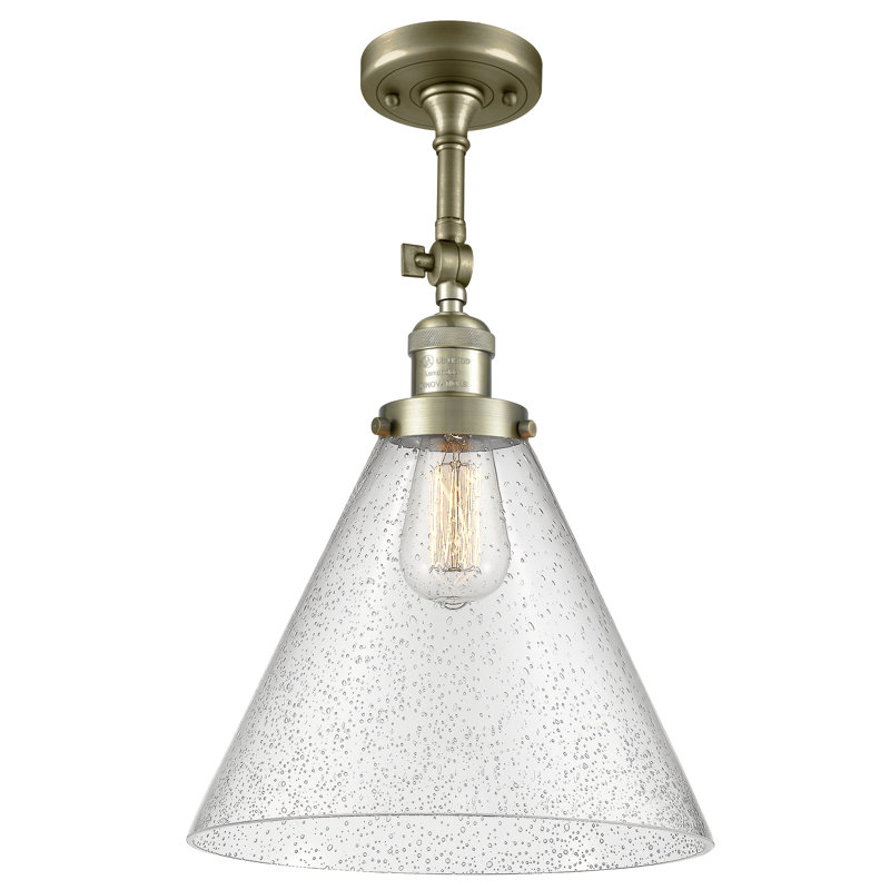 Plafonnier semi-encastré 1 lumière 12 po Tenny, Ampoule DEL 6 watts Vinage, Grainé, Or satiné