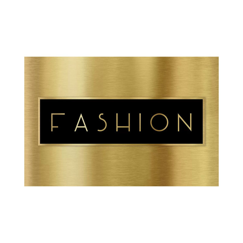 «Gold Fashion» par CAD Designs - Art textuel sur toile tendue, H 26 po x l 40 po x 1,5 po