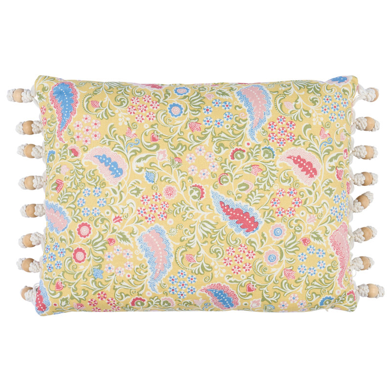 Peggy Linen Lumbar Rectangular Pillow Cover & Insert, Lemonade, 12"H x 16"W, Rectangular
