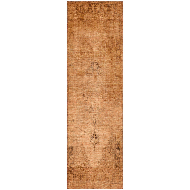 Premium Machine Washable Kiyondrea Copper Rug