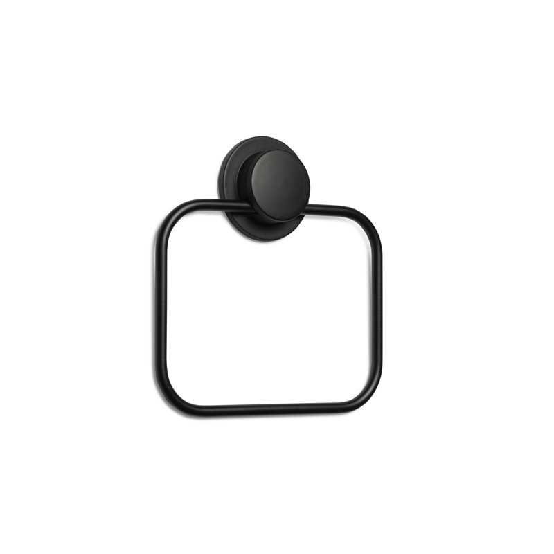 Croydex Stick 'N' Lock Towel Ring Matt Black