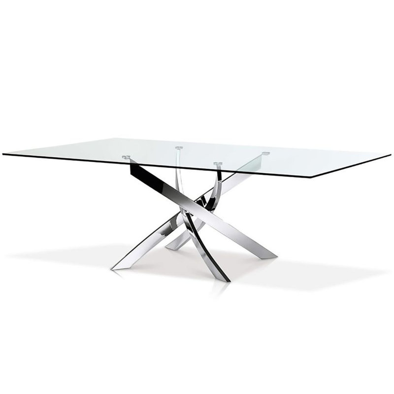 Glass Top Coffee Table, Silver