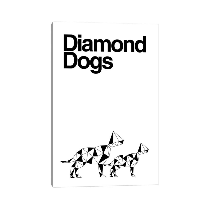 Diamond Dogs In Black And White by Viktor Hertz - Wrapped Canvas Print, 66.04 cm H x 45.72 cm W x 1.91 cm D