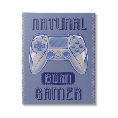 «Natural Born Gamer Text Saying Blue» par Ziwei Li - impression