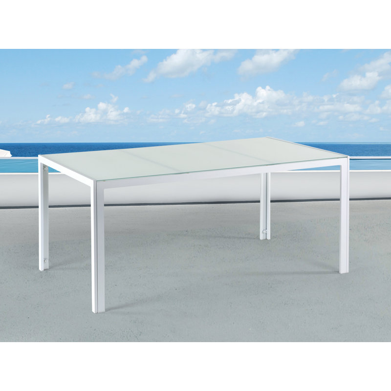 Aluminium Dining Table, Light Wood