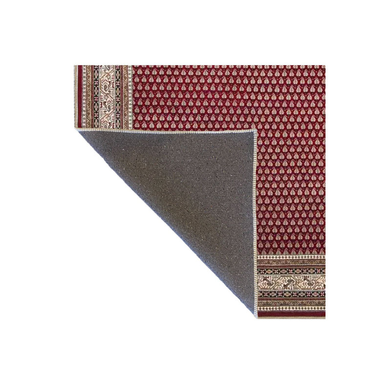 Tapis rouge tissé à motif abstrait géométrique rouge lavable à la machine, Tapis de couloir 3 pi 3 po x 9 pi 10 po