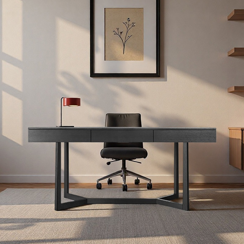 Bureau d'étude à domicile avec table d'ordinateur simple, Noir, H 29,53 po x l 62,99 po x P 25,59 po