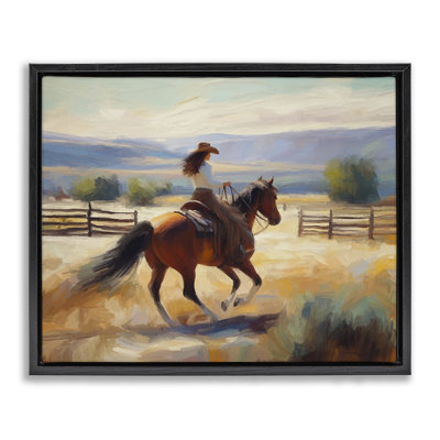 Ride Like The Wind Framed Floater Canvas Wall Art by Ramona Murdock