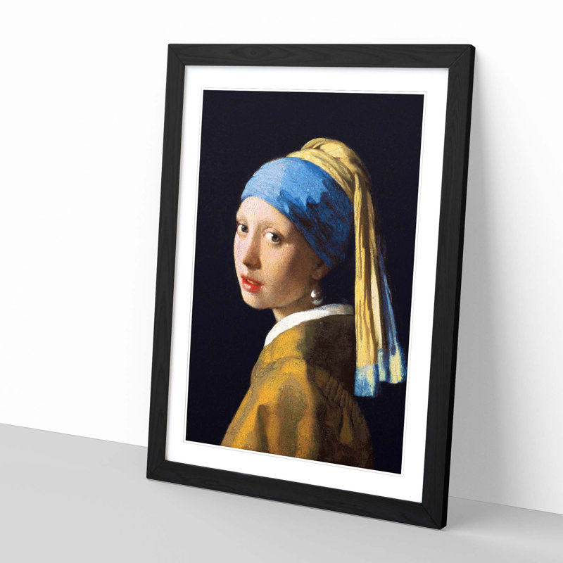 Johannes Vermeer - Single Picture Frame Painting, Black