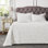 Auturo Off-White Tufted 100% Cotton Sateen 3-Piece King/Cal King Coverlet Set in Farmhouse Style