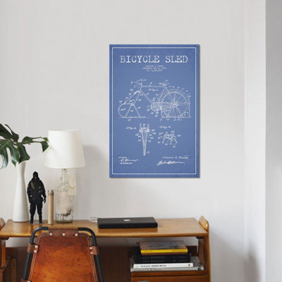 « francis x. frank bicycle bicycle, croquis », impression sur toile en bleu ciel
