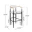 Ensemble de 2 tabourets de bar, tabourets de bar rembourrés avec dossier et pieds en fer pour îlot de cuisine, assise en tissu beige, capacité de poids de 260 lb-1406102186-1406102189