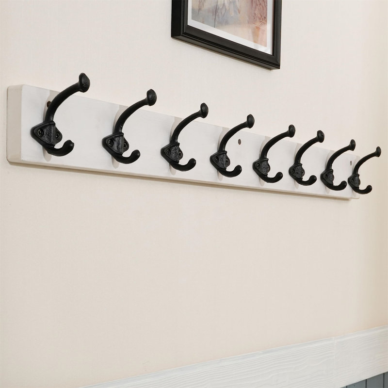 8 - Hook Coat Rack, Black/White