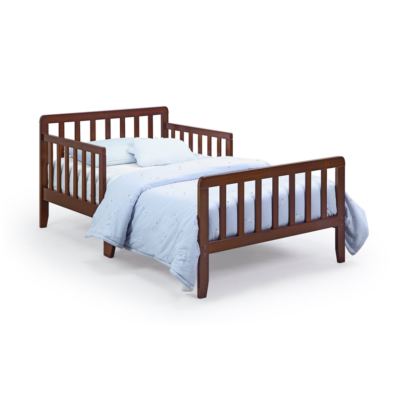 Exzavier Solid Wood Open-Frame Bed, Walnut