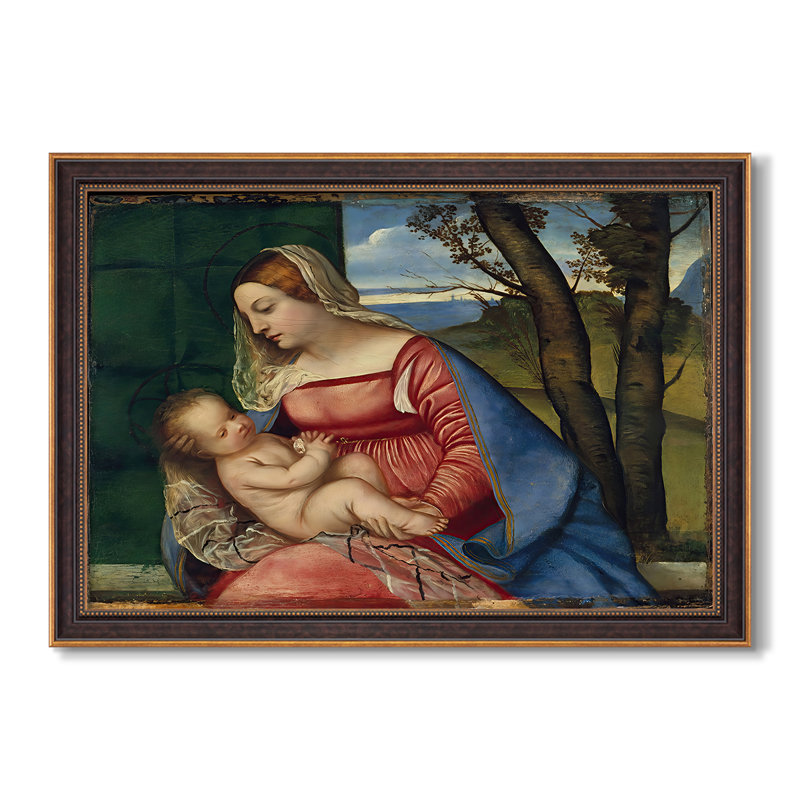 Madone et enfant, v. 1508 - Titien (Tiziano Vecelli) - Toile encadrée sur mesure, Non, 30X44, Venetian Gold