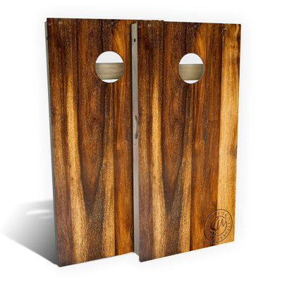 Treated Oak Design Cornhole Board Set | Includes (2) Boards, (8) Bags & Optional Accessories