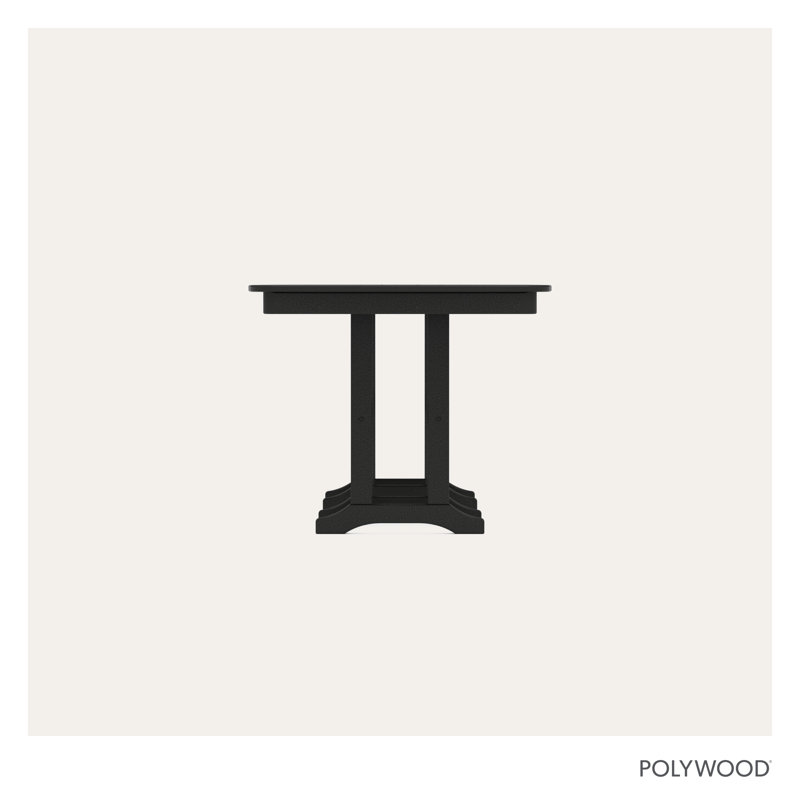 POLYWOOD Nautical Dining Table, Black, 29" H x 71.5" L x 36.75" W