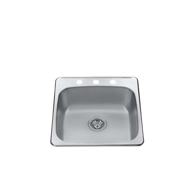 Évier de cuisine à montage sur plan 20 po x l 21 po avec accessoires