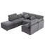 Canapé modulaire modulaire, repose-pieds mobile et deux ports USB-513521417