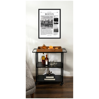 Boston Article by Megan Ryan Framed Canvas Wall Art Print