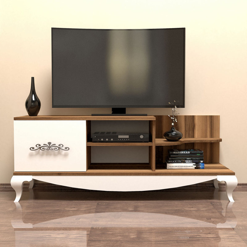 Luna Unfinished TV Stand for TVs up to 55", Walnut