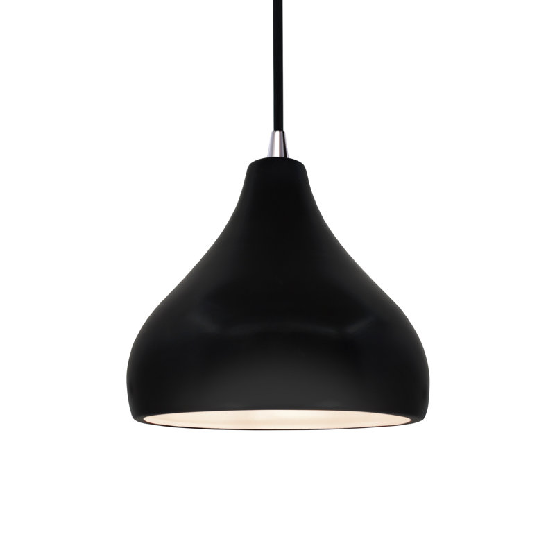 Luminaire suspendu à 1 lumière Meydan, DEL (intégrée), H 7,25 po x l 8 po x P 8 po, Bisque / noir nickel
