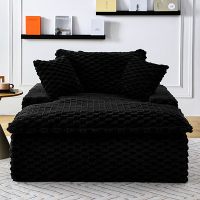 Confortable 51 pouces avec rampe étroite et une, trois options de couleurs pour un salon de détente à une dimension, deux oreillers de styles de vie différents