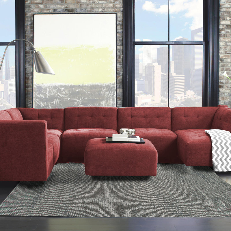Tapis décoratif gris en laine Touffeté à la main, Rectangle 5 pi x 8 pi