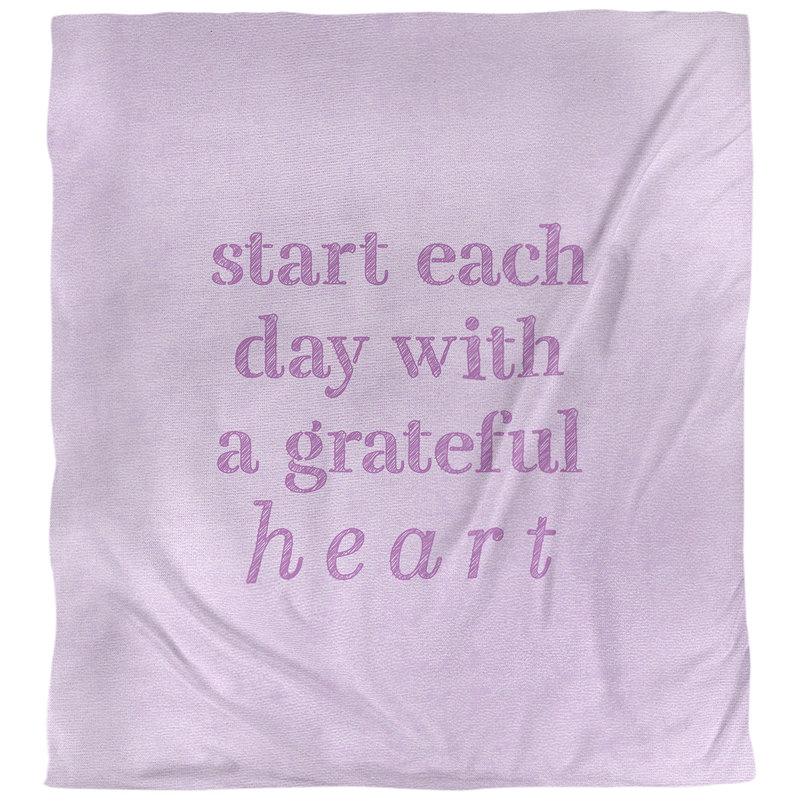 Housse de couette simple à citation gratitude, Housse de couette pour très grand lit, Violet
