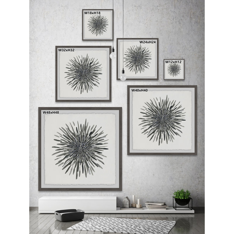 Burst of Grey - Picture Frame Print, 18" H x 18" W x 1.5" D