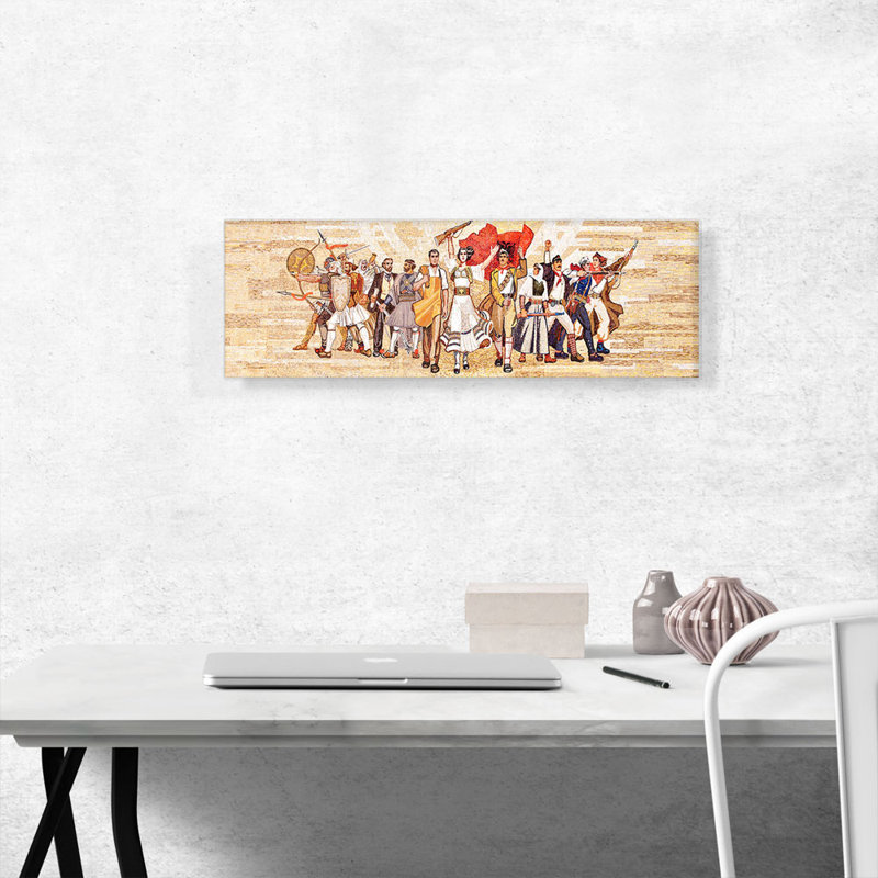 Reproduction d'art graphique panoramique sur toile mosaïque, H 12 po x l 36 po x 1,5 po
