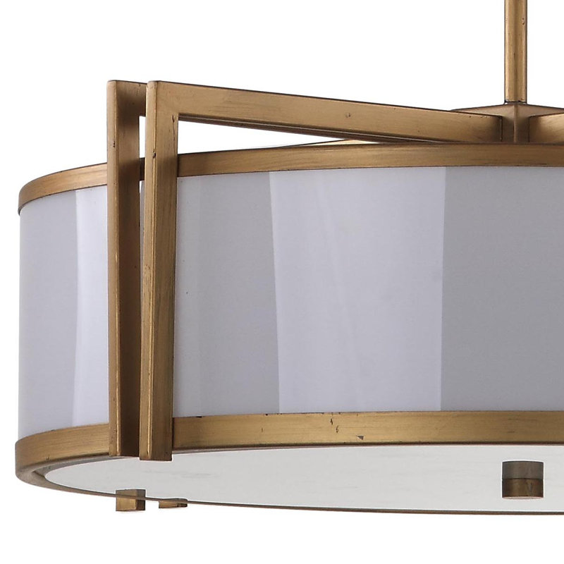 Lustre cylindrique à cinq lumières avec abat-jour