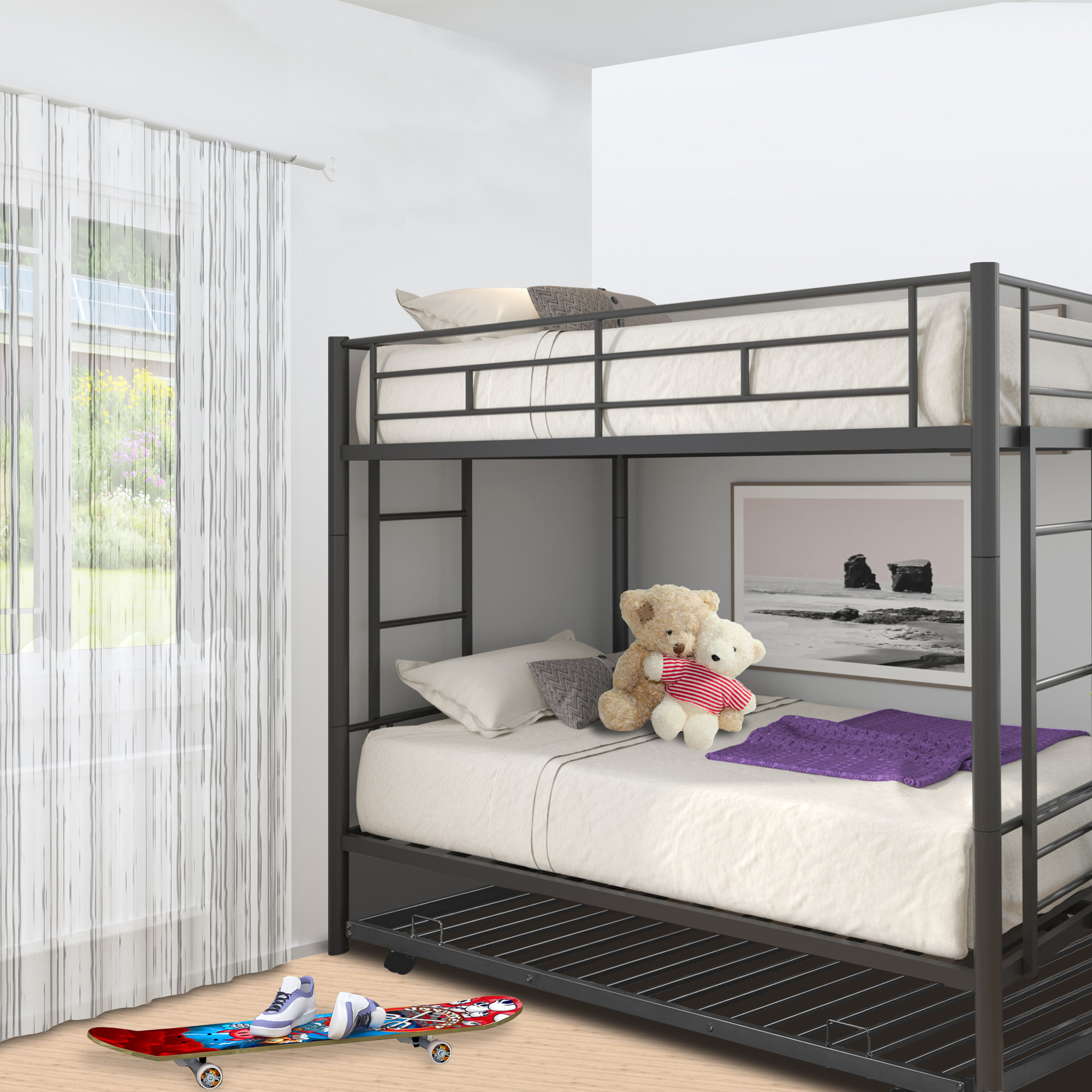 Isabelle & Max™ Askim Twin over Twin Standard Bunk Bed with Trundle ...