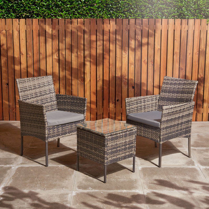 Kimbler 2 - Person Patio Dining Set with Square Table , Cushions Included