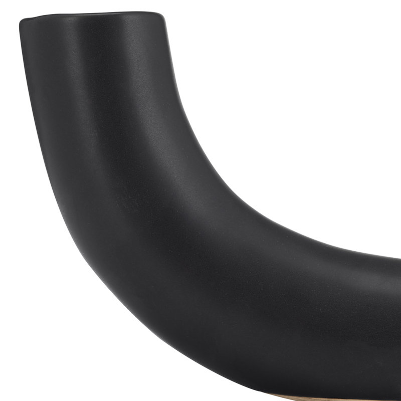 Cordney Modern Sculptural Ceramic Vase - Sleek Stoneware Decorative Accent, Black