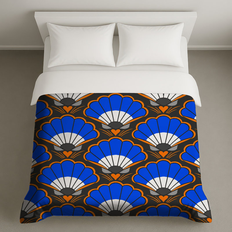Housses de couette bleues et orange, King