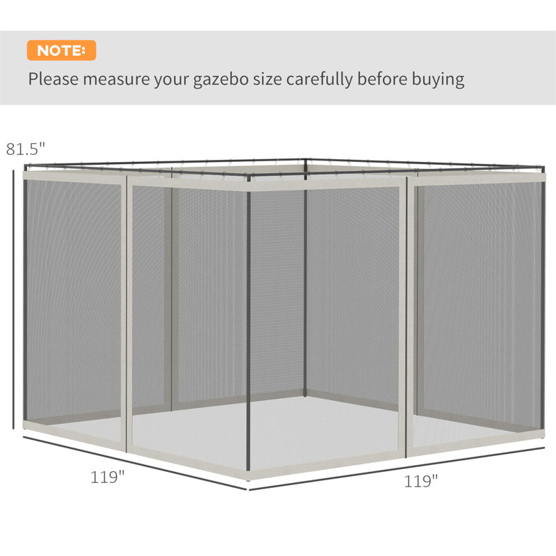 White Polyester Mesh Sidewall Netting for Gazebos and Canopy Tents