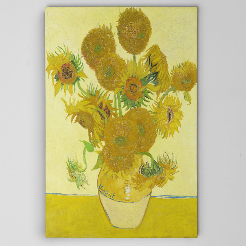 « sun fleur » par vincent van gogh, reproduction d’art encadrée, H 24 po x l 36 po x P 1,5 po