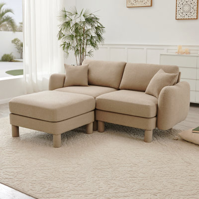 Canapé modulaire pour causeuse 2 places en tissu Boucle