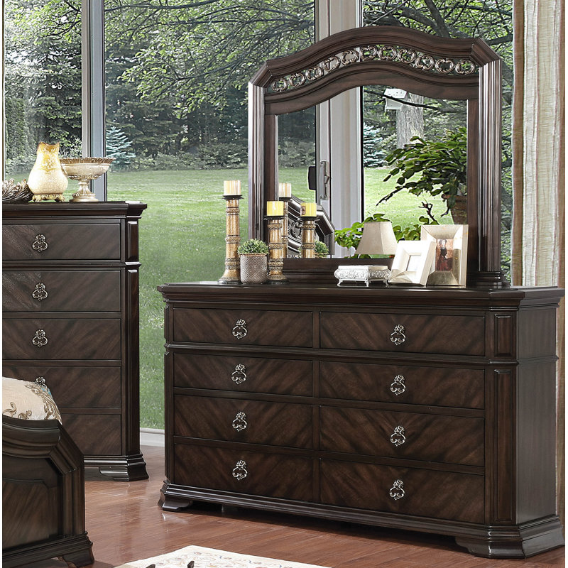 Commode double 8 tiroirs avec miroir Florijan