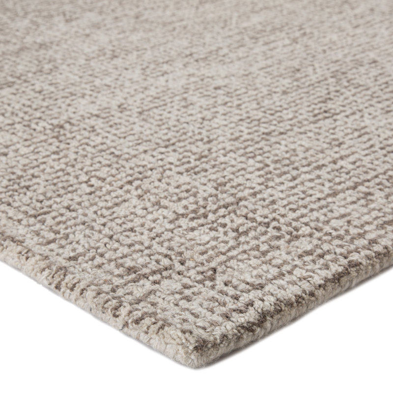 Tapis gris / beige en laine touffeté à la main Pepin, Rectangle 2 pi x 3 pi