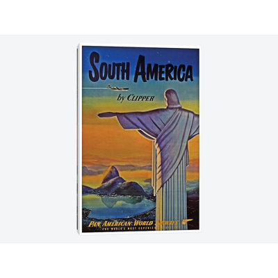 "L’Amérique du Sud - par Clipper je ' publicité Vintage sur toile